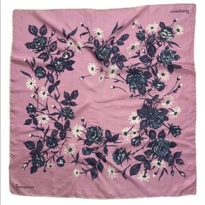 JACQMAR PINK SCARF 100%SILK FLORAL 29.5''/29'' GOOD CONDITION